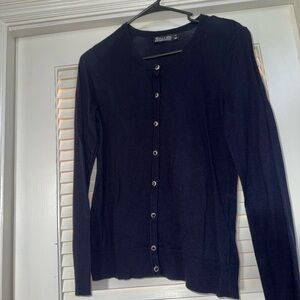 Classic Black Button-Up Cardigan
